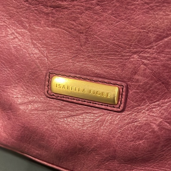 Isabella Fiore Burgundy Tote with Brass Accents - Picture 5 of 16